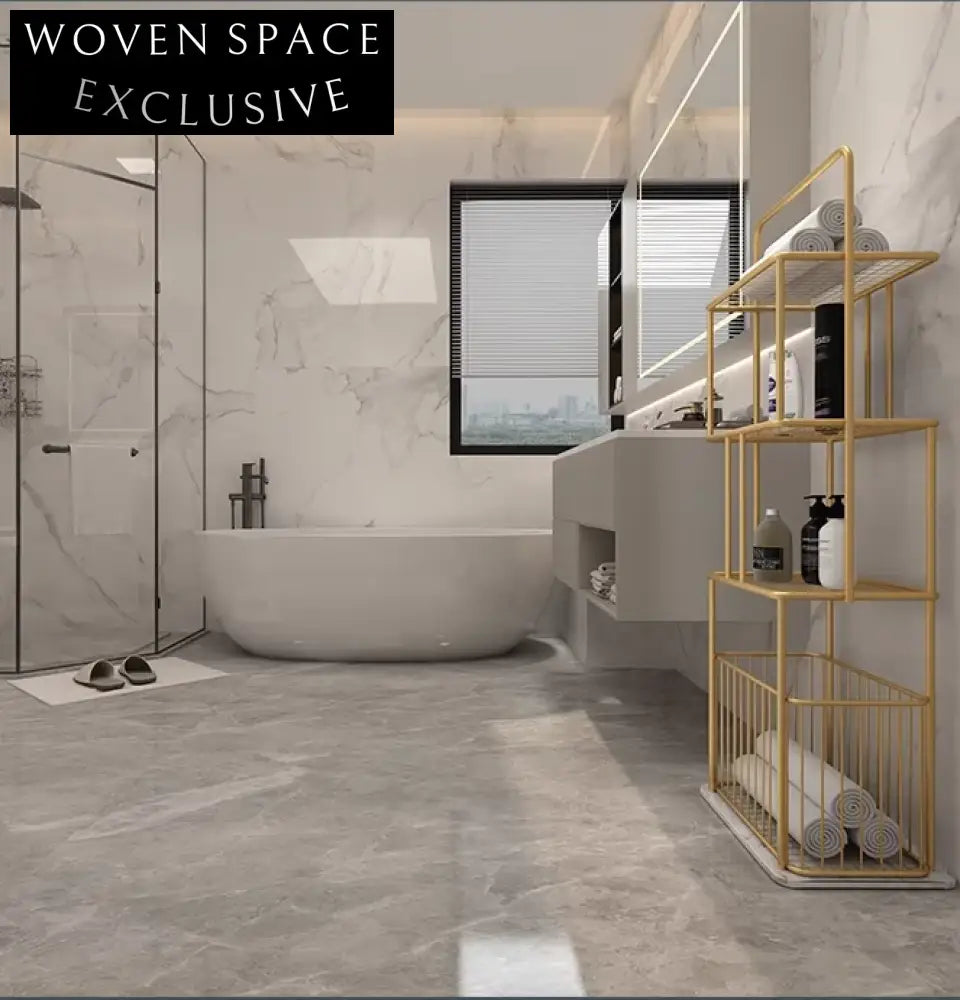 Modern 3-Tier Freestanding Towel Rack with Marble Base for Bathroom Organization