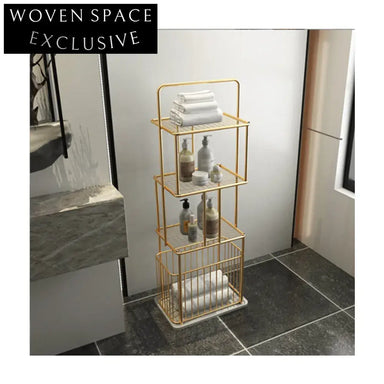 Modern 3-Tier Freestanding Towel Rack with Marble Base for Bathroom Organization