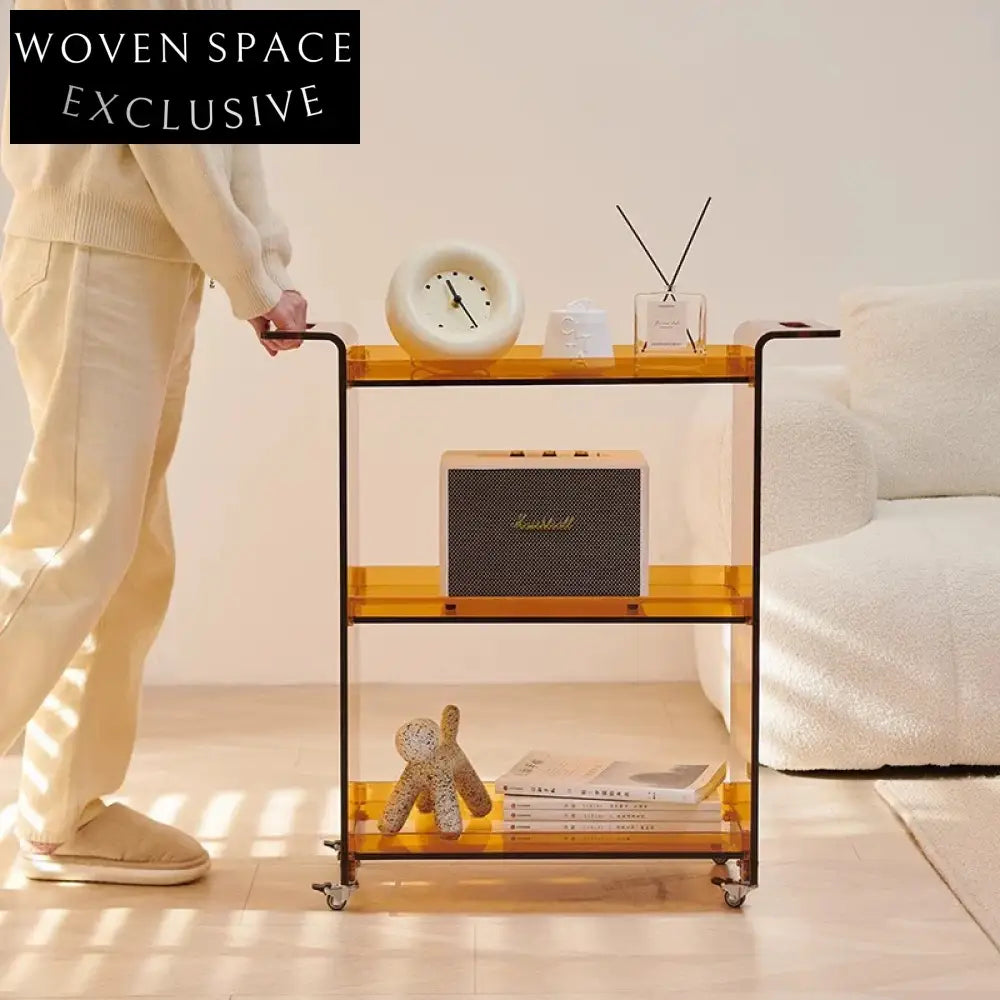Modern 3-Tier Plastic Rolling Storage Serving Cart for Home and Kitchen