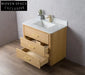 Modern 36-inch Freestanding Single Sink Bathroom Vanity with Carrara Marble Top