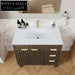 Modern 36-inch Solid Wood Bathroom Vanity Cabinet with Soft-Close Drawers