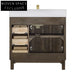 Modern 36-inch Solid Wood Bathroom Vanity Cabinet with Soft-Close Drawers