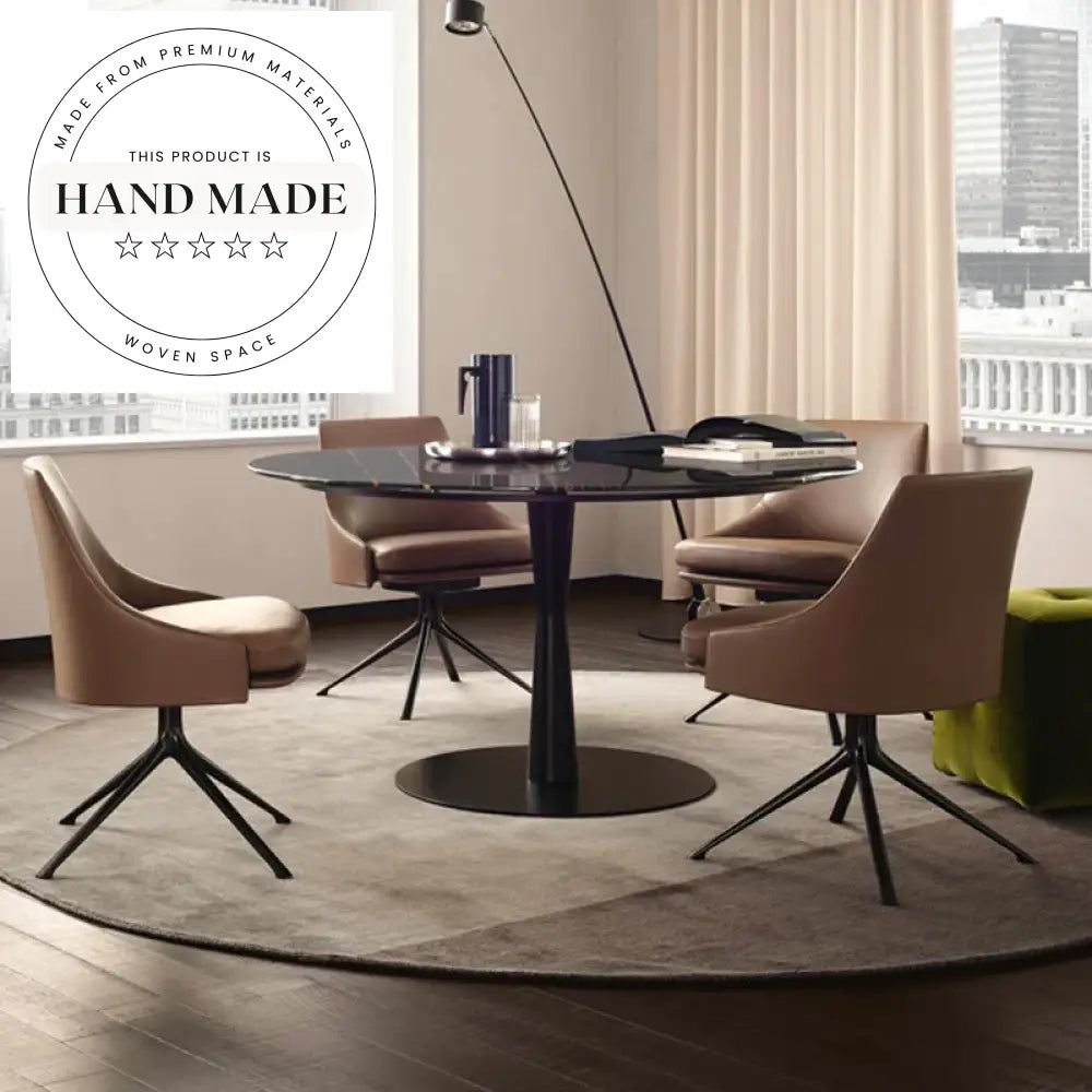 Modern 360 Rotating Upholstered Fabric Swivel Office Dining Armchair