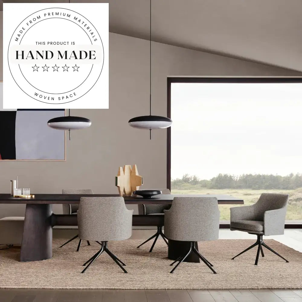 Modern 360 Rotating Upholstered Fabric Swivel Office Dining Armchair