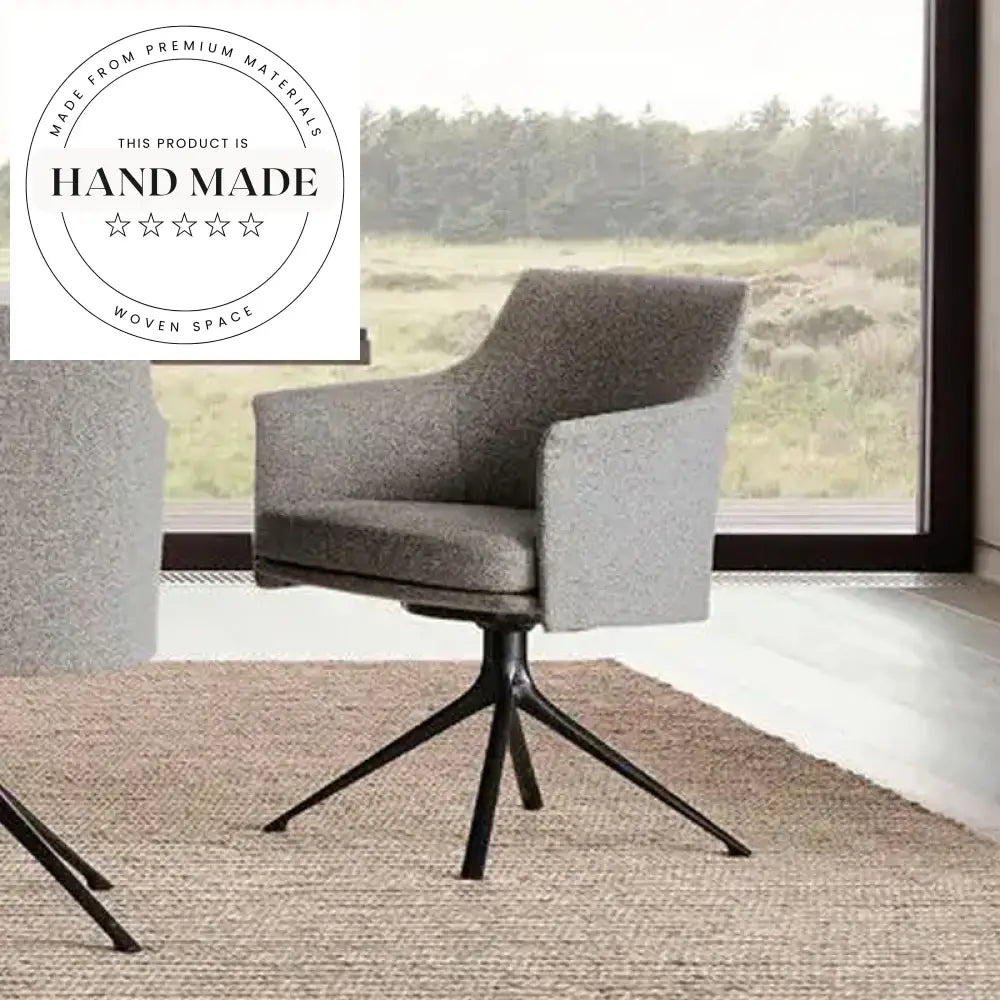 Modern 360 Rotating Upholstered Fabric Swivel Office Dining Armchair