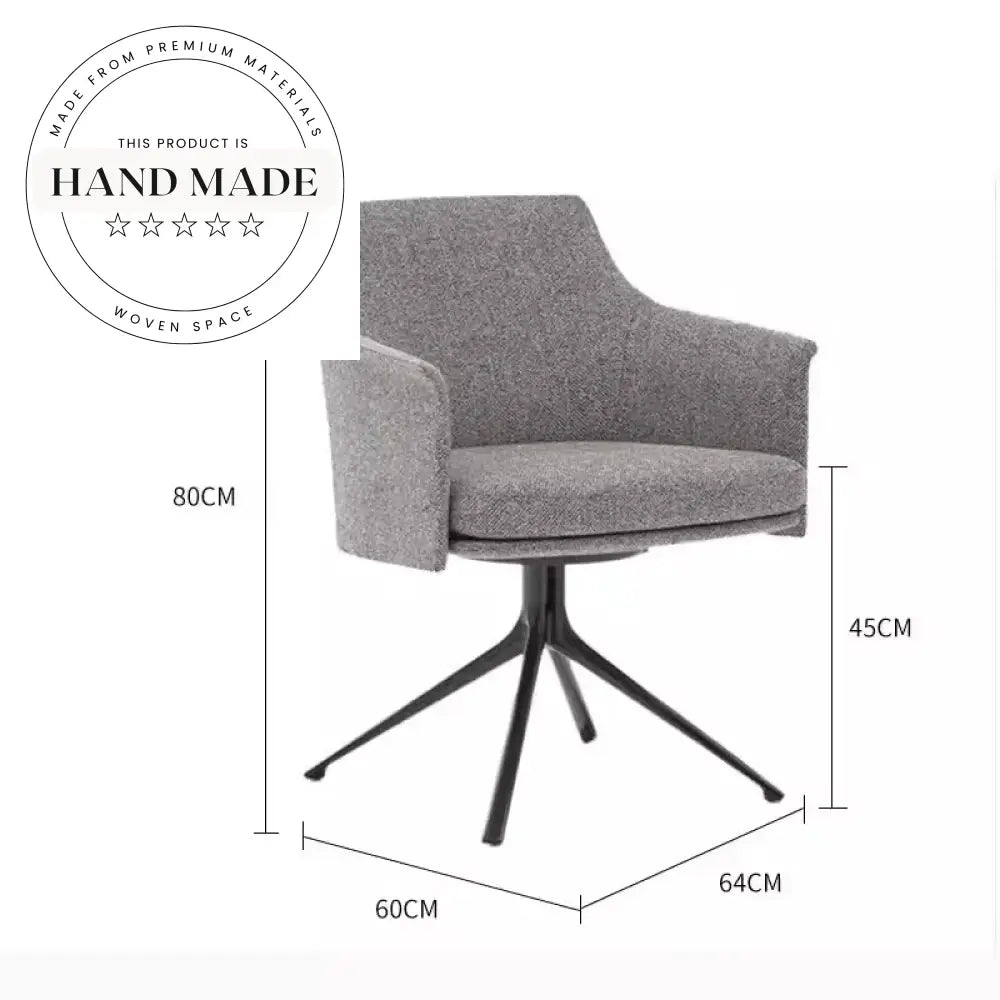 Modern 360 Rotating Upholstered Fabric Swivel Office Dining Armchair