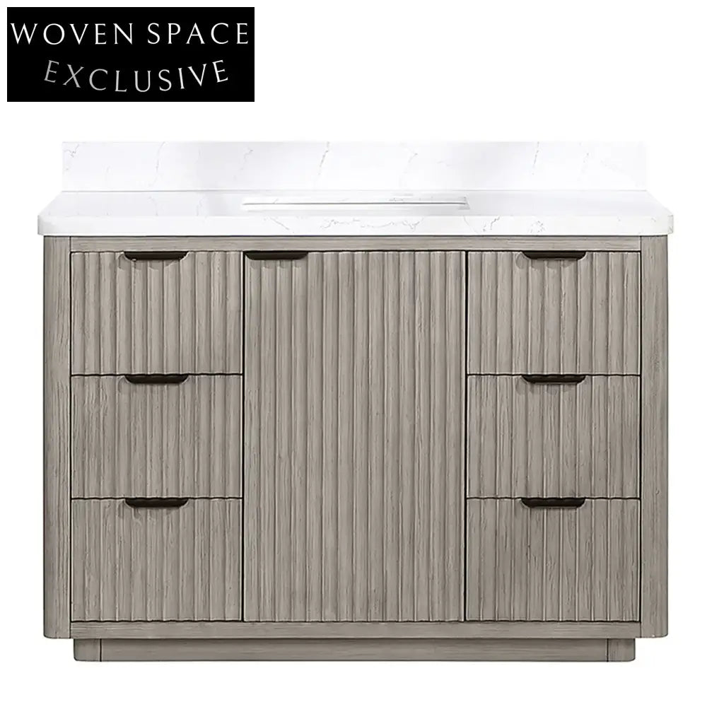 Modern 48-Inch Bathroom Vanity with Integrated Sink, Storage Cabinet, and Drawers