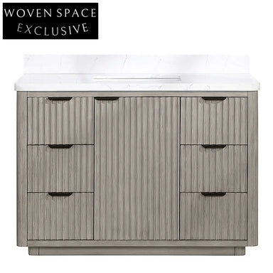 Modern 48-Inch Bathroom Vanity with Integrated Sink, Storage Cabinet, and Drawers
