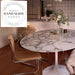 Modern 6 Seater Natural Marble Oval Dining Table