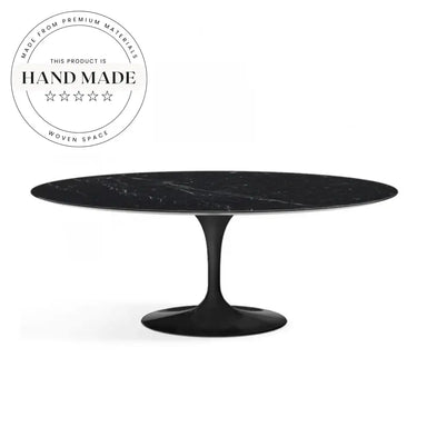 Modern 6 Seater Natural Marble Oval Dining Table
