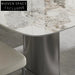 Modern 6-Seater Rectangle Slate Top Dining Room Table with Black Metal Legs