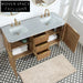 Modern 60-Inch Double Sink Solid Wood Vanity with Carrara Marble Top