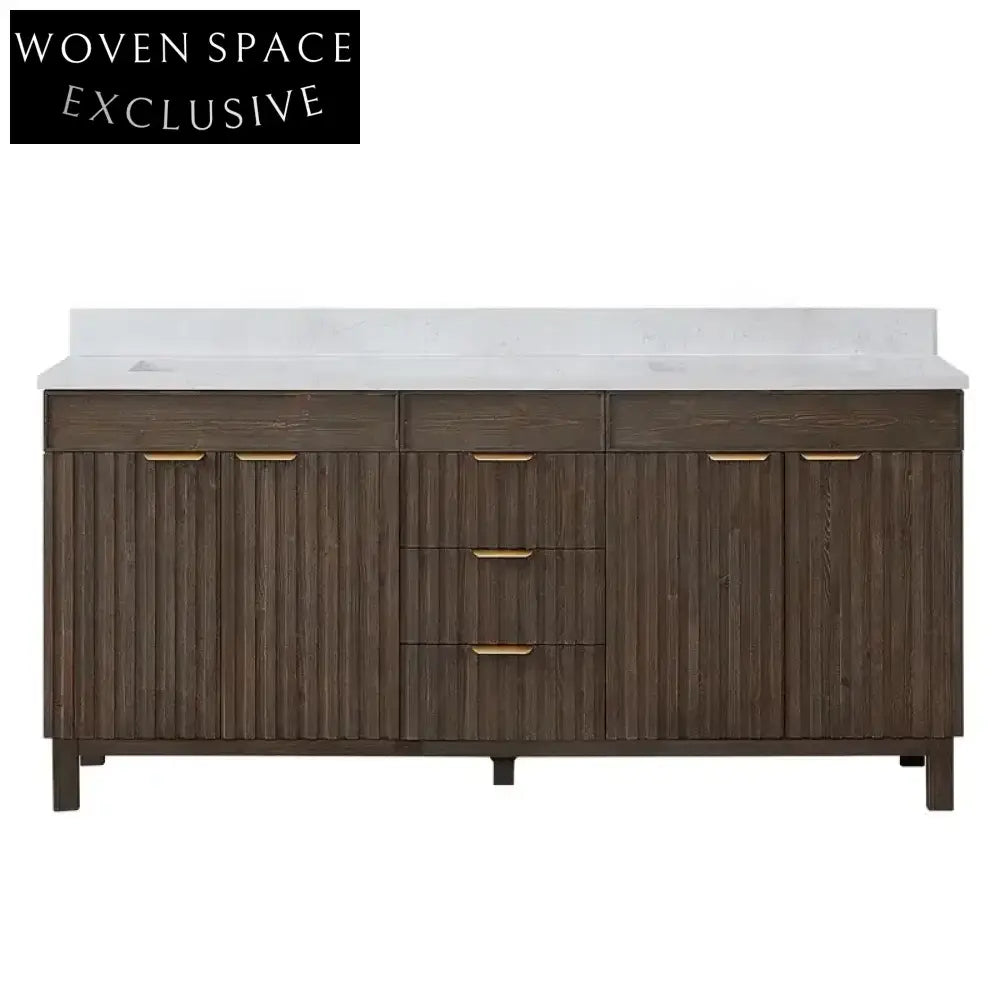 Modern 60-inch Floor Standing Bathroom Vanity with Quartz Top