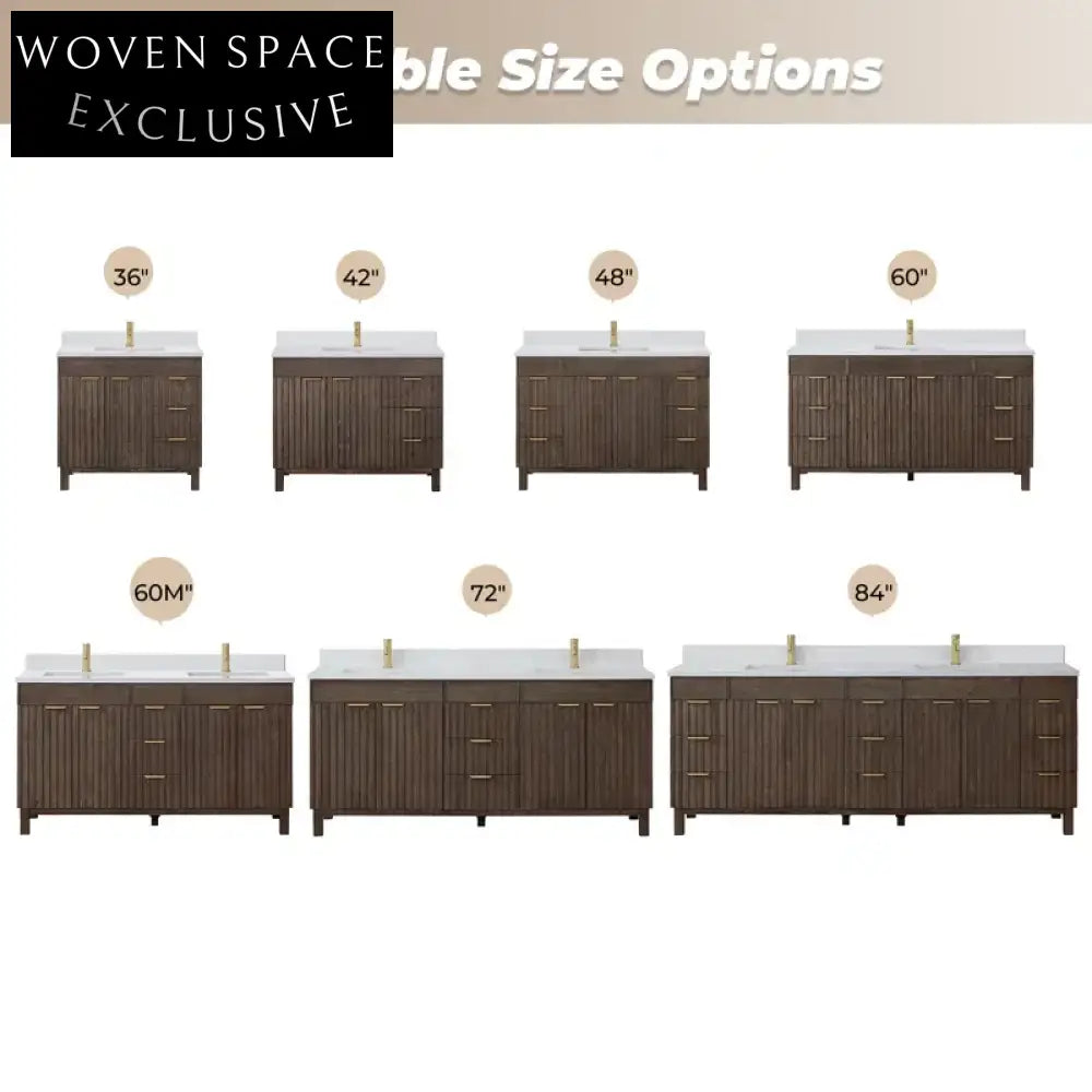 Modern 60-inch Floor Standing Bathroom Vanity with Quartz Top