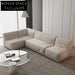 Modern 7-Seater Sectional Fabric Sofa Set, L-Shaped Low Arm Leisure Couch