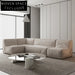 Modern 7-Seater Sectional Fabric Sofa Set, L-Shaped Low Arm Leisure Couch