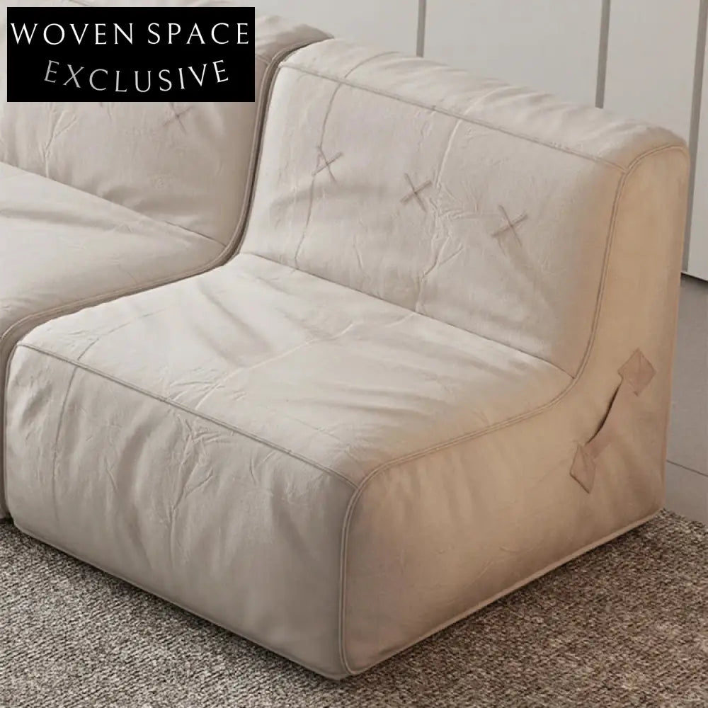 Modern 7-Seater Sectional Fabric Sofa Set, L-Shaped Low Arm Leisure Couch