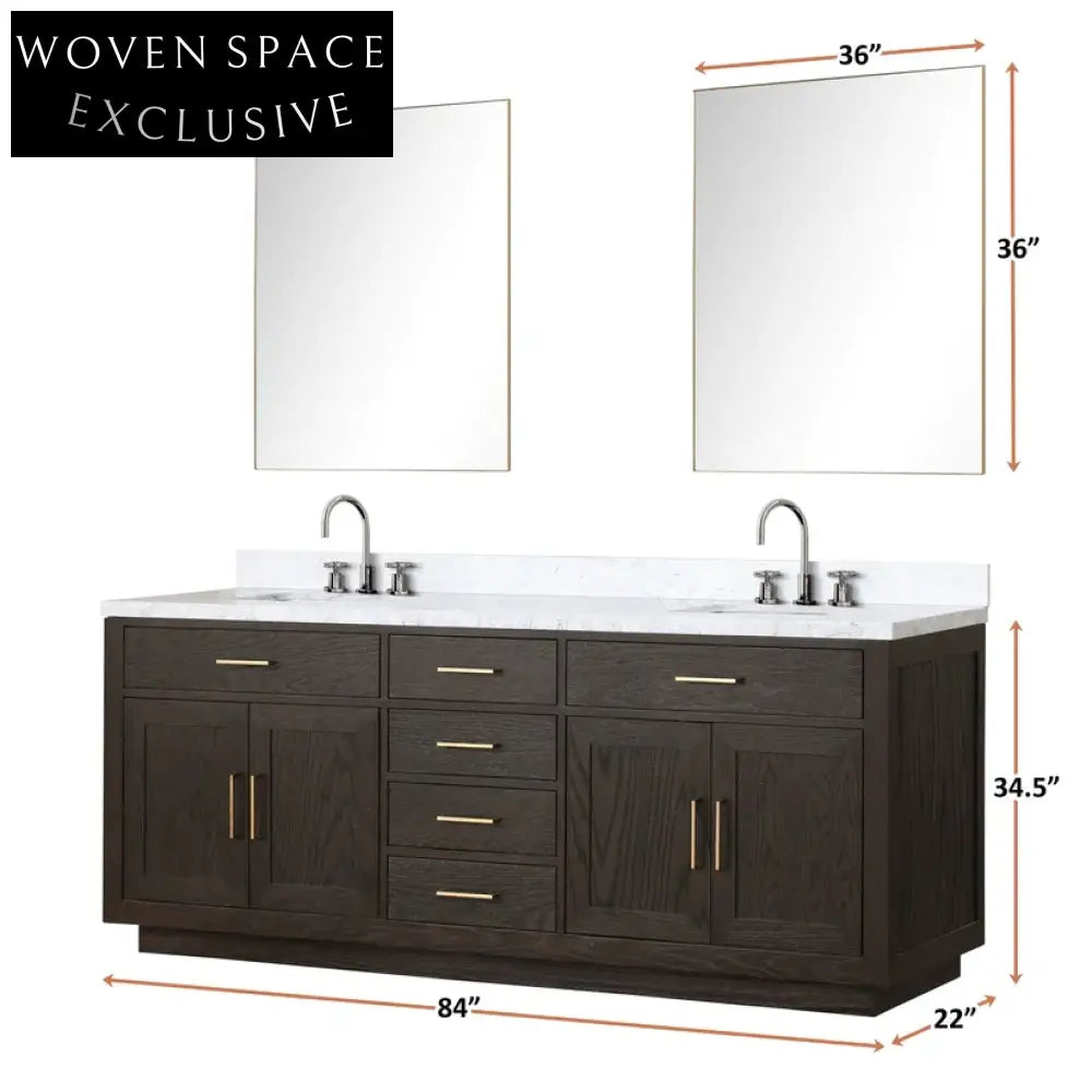 Modern 84-inch Black Melamine Floor Mounted Bathroom Storage Vanity Combo