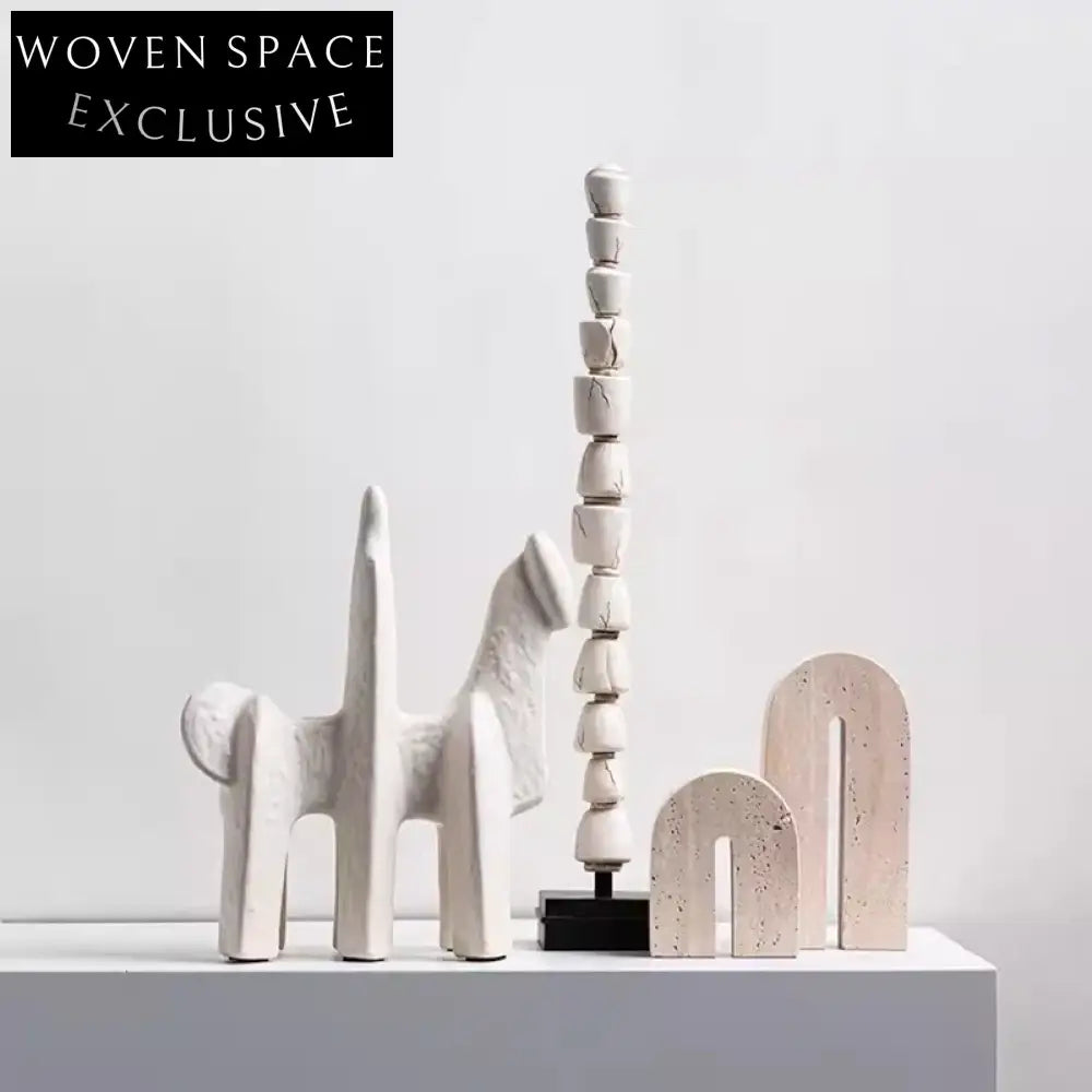Modern Abstract Ceramic Irregular Shaped Decor Sculpture