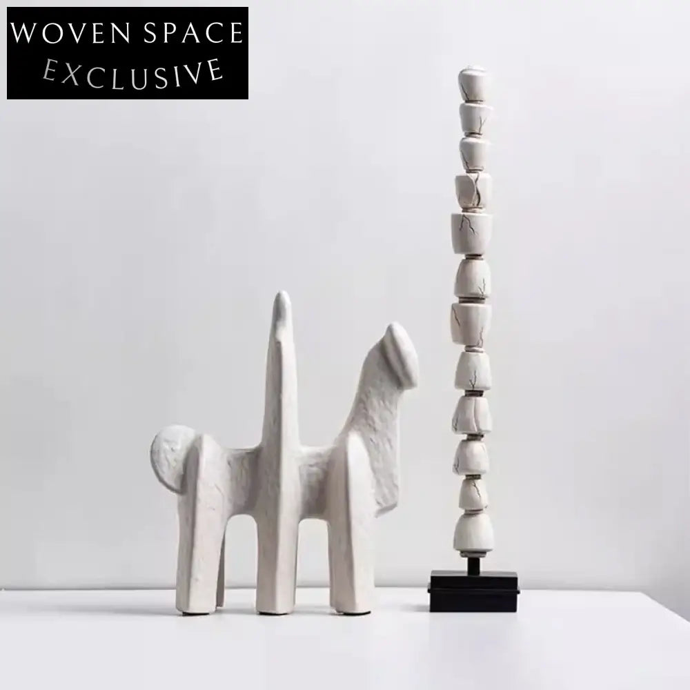 Modern Abstract Ceramic Irregular Shaped Decor Sculpture