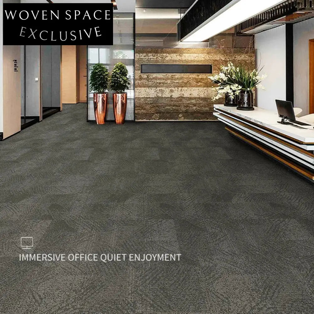 Modern Abstract Commercial Office Building Polypropylene Carpet Tiles, Free Splicing