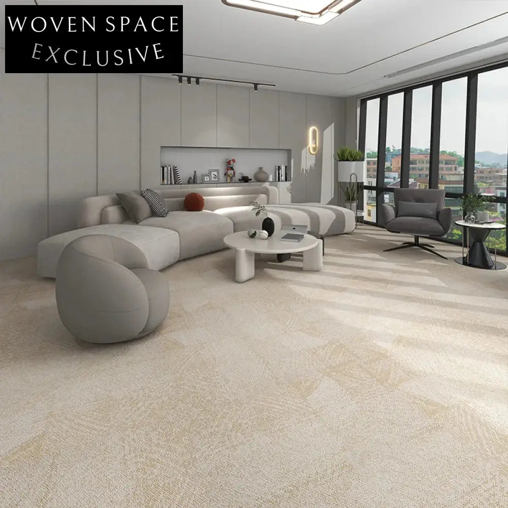 Modern Abstract Commercial Office Building Polypropylene Carpet Tiles, Free Splicing