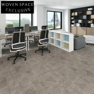 Modern Abstract Commercial Office Building Polypropylene Carpet Tiles, Free Splicing