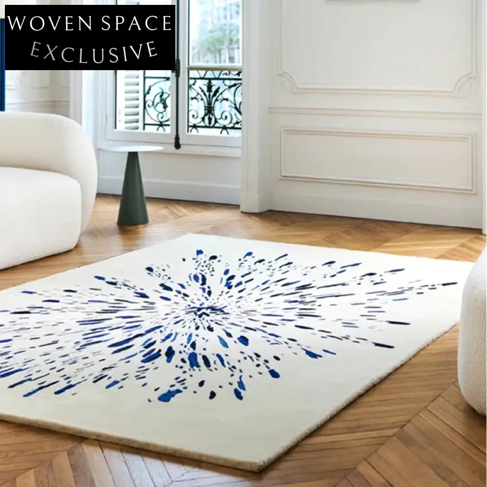 Modern Abstract Dot Design Handmade Area Rug for Living Room
