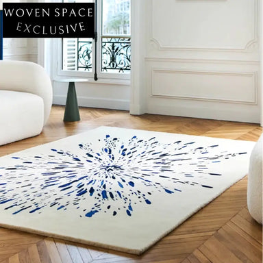 Modern Abstract Dot Design Handmade Area Rug for Living Room