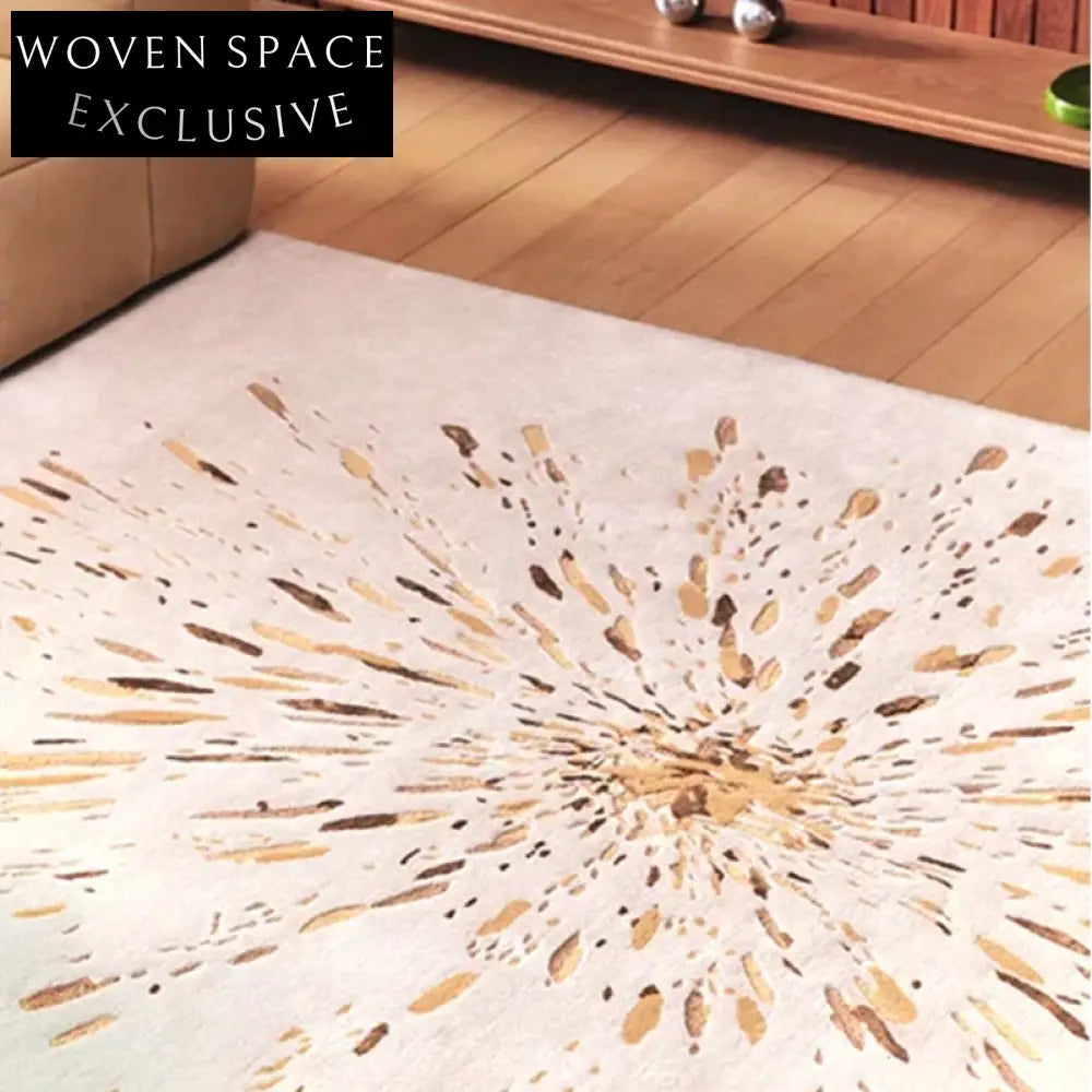 Modern Abstract Dot Design Handmade Area Rug for Living Room
