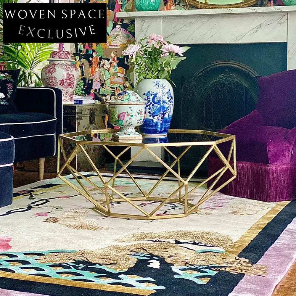 Modern Abstract Floral Bird Polyester Area Rug for Home Living Room Bedroom Floor