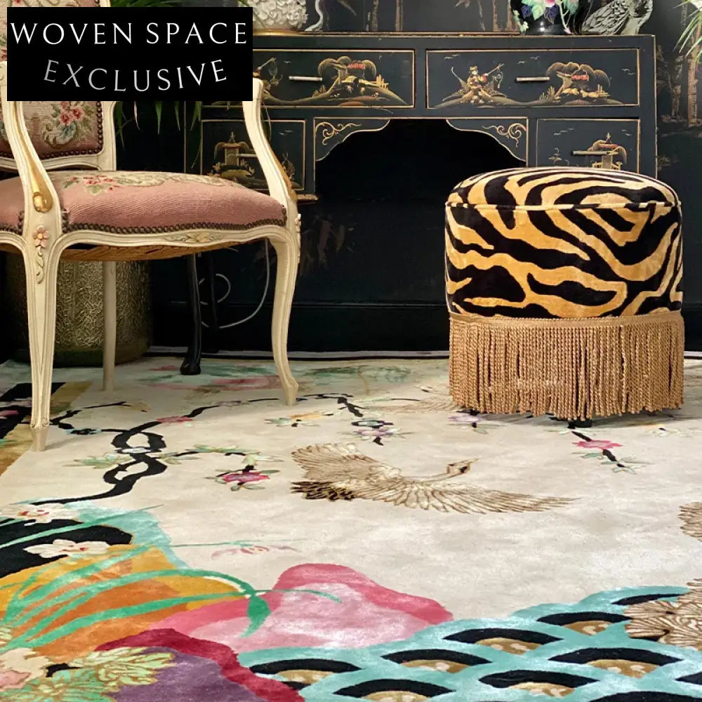 Modern Abstract Floral Bird Polyester Area Rug for Home Living Room Bedroom Floor