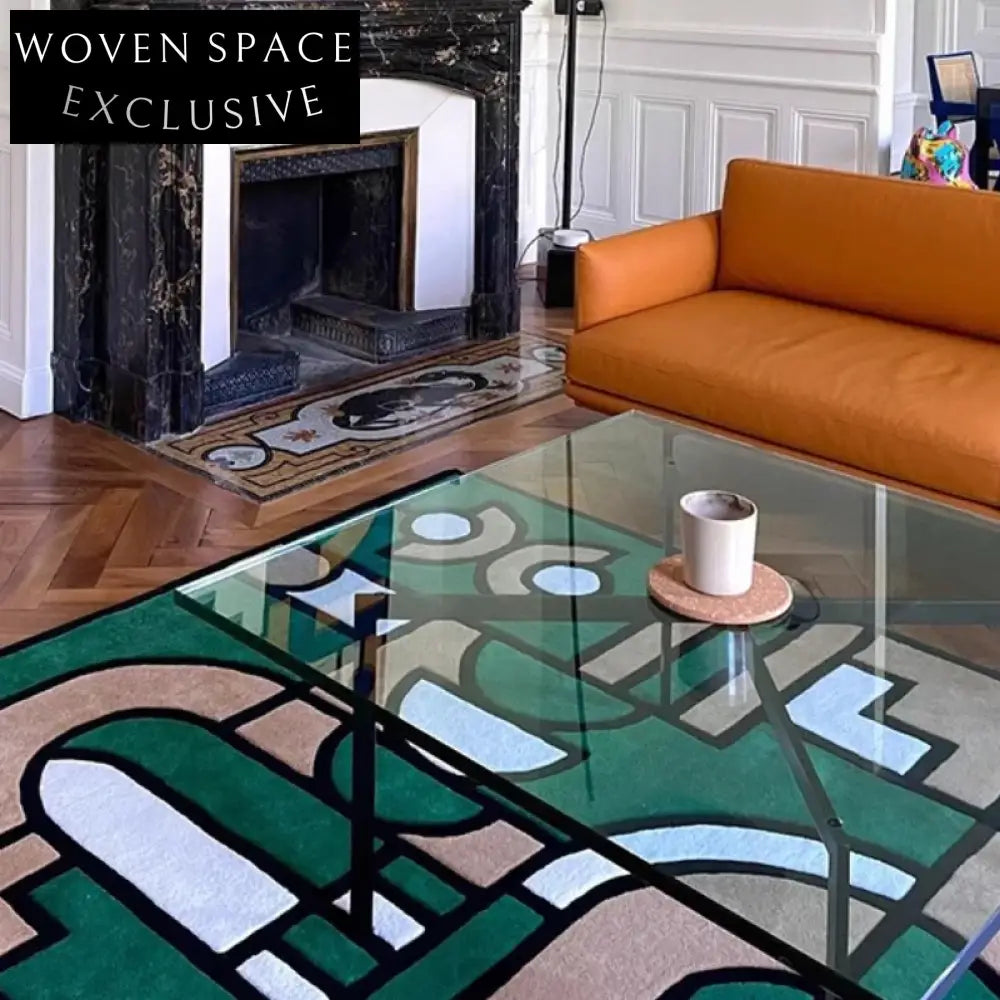 Modern Abstract Handmade Polyester Area Rug for Living Room Bedroom Decor