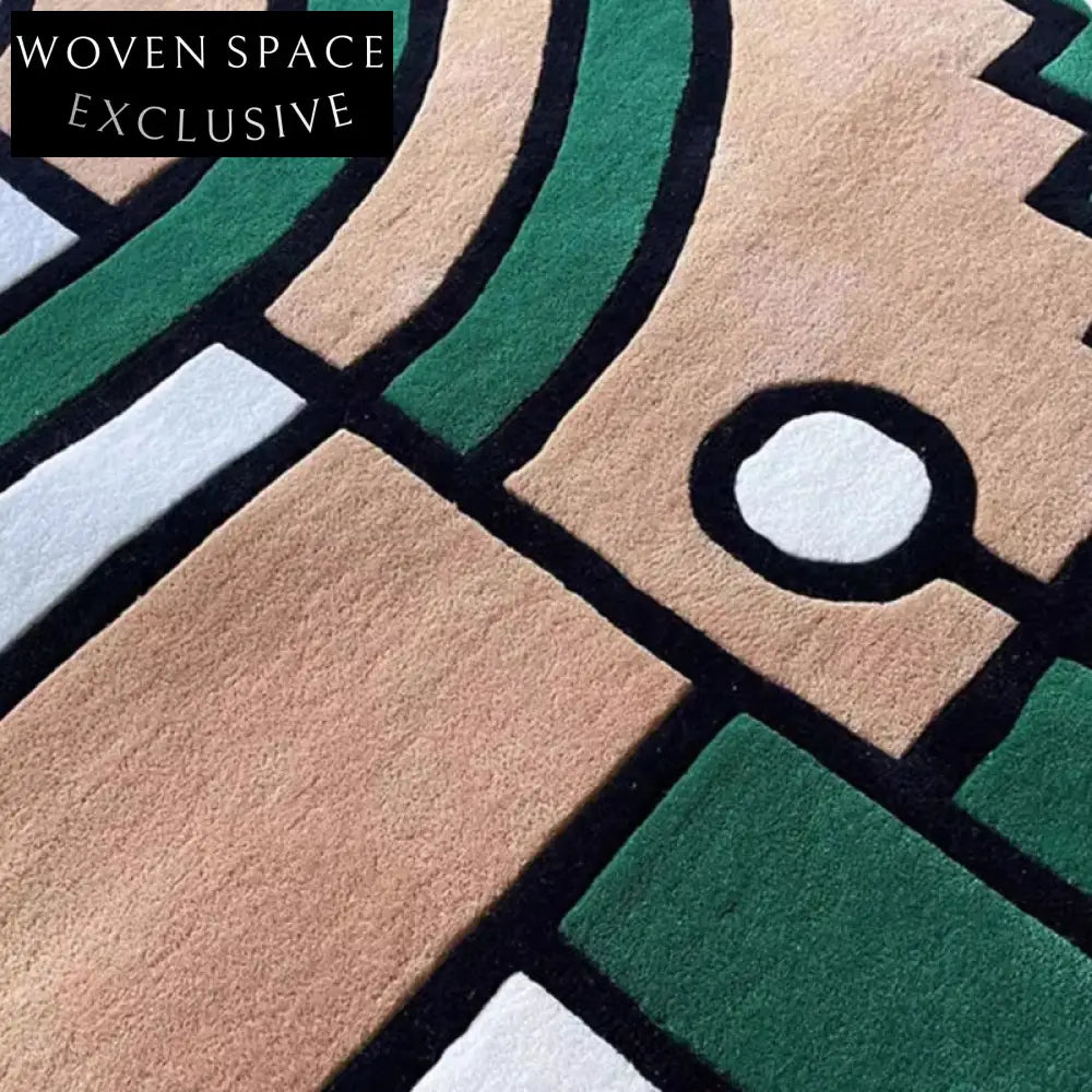 Modern Abstract Handmade Polyester Area Rug for Living Room Bedroom Decor