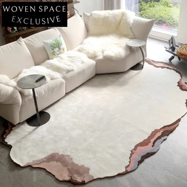 Modern Abstract Handmade Polyester Irregular Area Rug for Living Room Bedroom