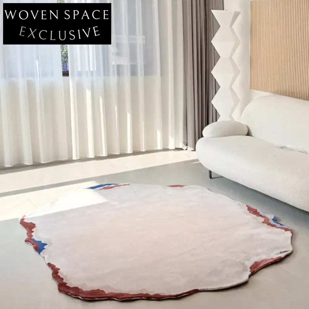 Modern Abstract Handmade Polyester Irregular Area Rug for Living Room Bedroom