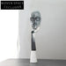 Modern Abstract Human Face Resin Sculpture Marble Base Home Office Decor