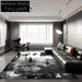Modern Abstract Ink Pattern Polyester Area Rug for Contemporary Home Decor