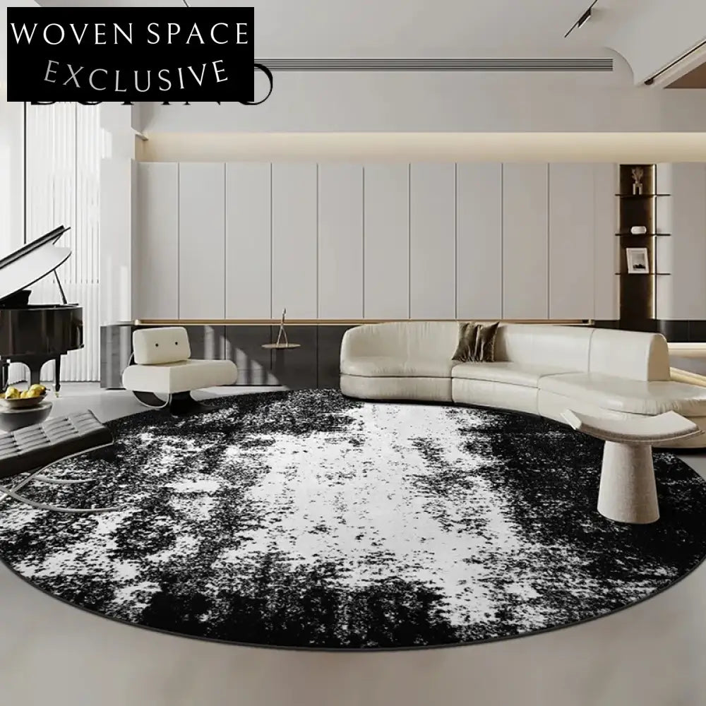 Modern Abstract Ink Pattern Polyester Area Rug for Contemporary Home Decor