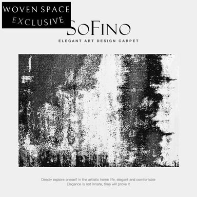 Modern Abstract Ink Pattern Polyester Area Rug for Contemporary Home Decor