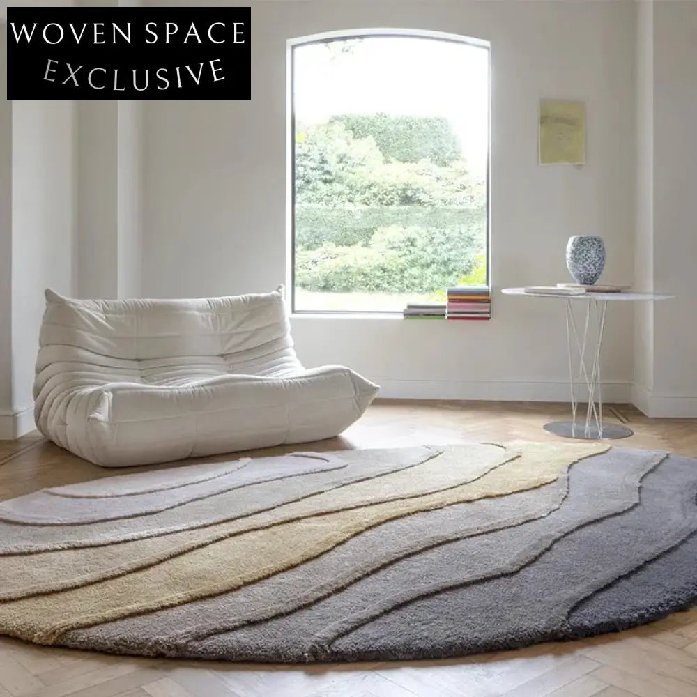 Modern Abstract Irregular Area Rug for Living Room Bedroom Decor Polyester Carpet