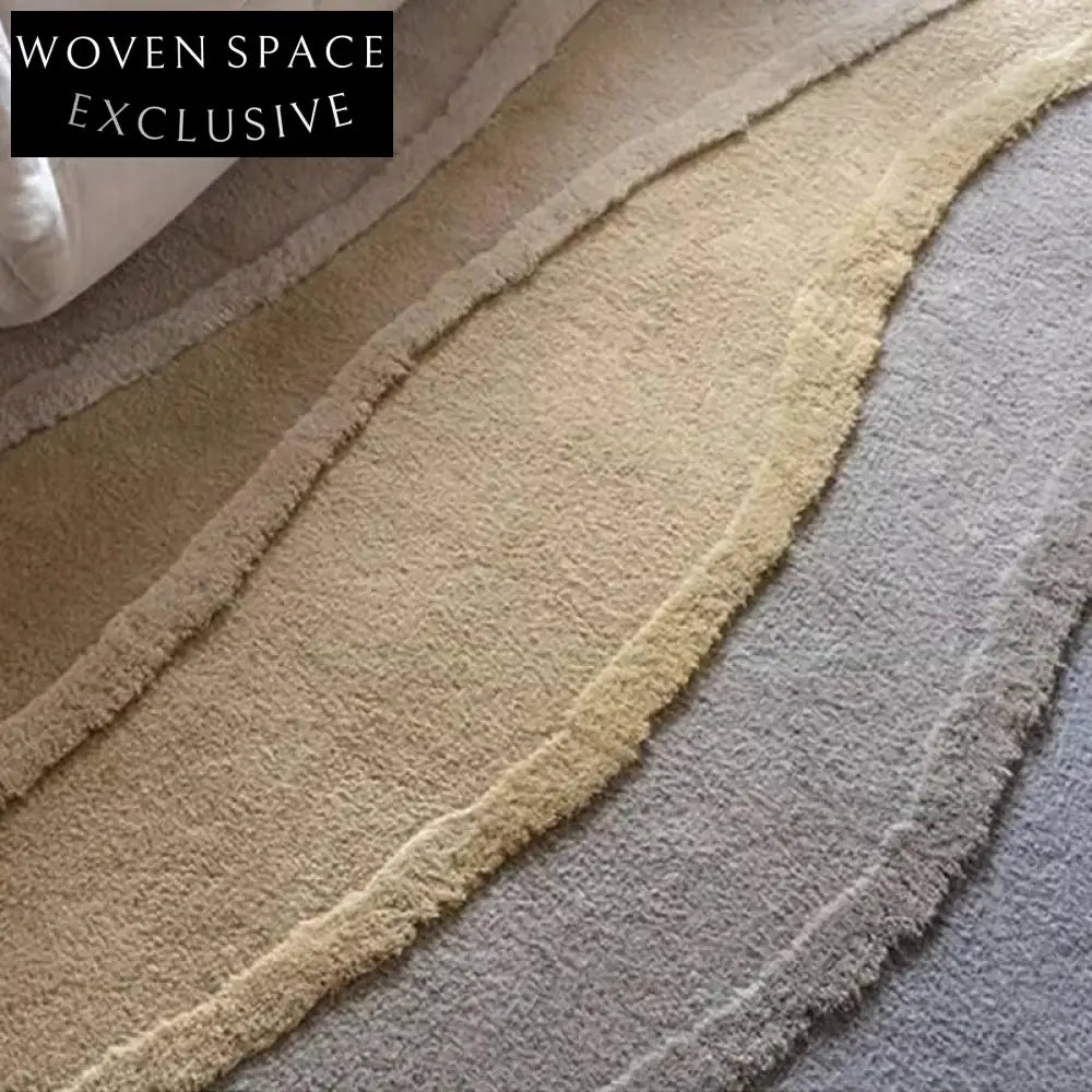Modern Abstract Irregular Area Rug for Living Room Bedroom Decor Polyester Carpet