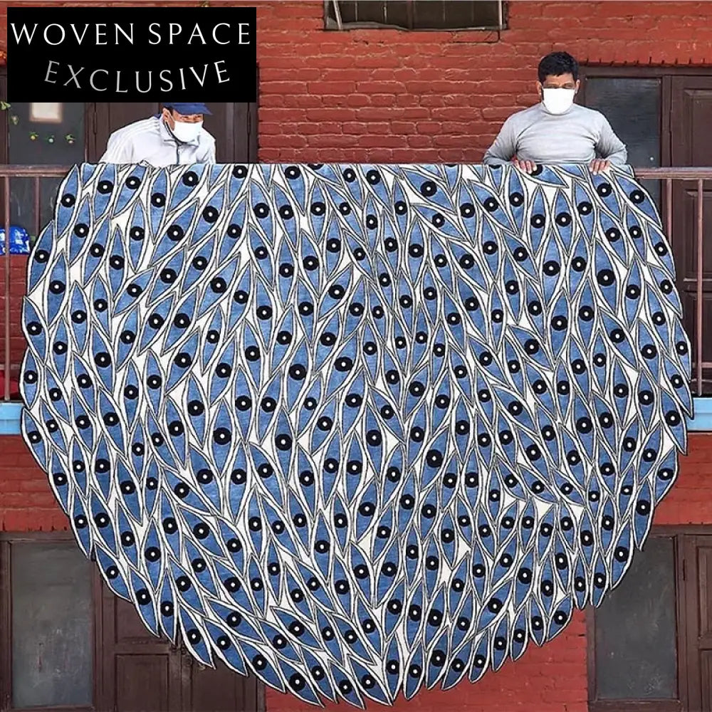 Modern Abstract Irregular Area Rug Handmade Filament Silk Luxury Living Room Carpet