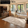 Modern Abstract Pattern Silk Milk-Blend Bedroom Area Rug for Home Decor