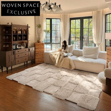 Modern Abstract Pattern Silk Milk-Blend Bedroom Area Rug for Home Decor