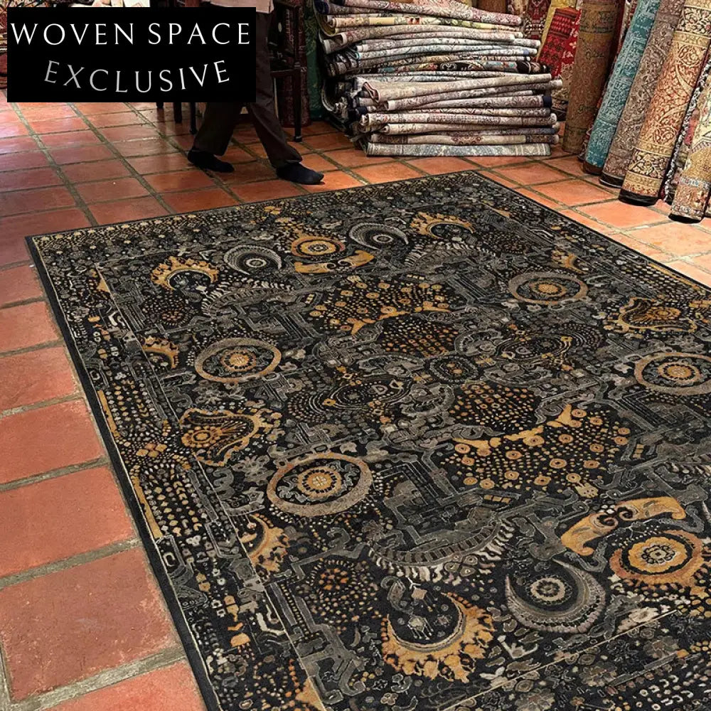 Modern Abstract Persian-Style Polyester Rug for Living Room and Bedroom