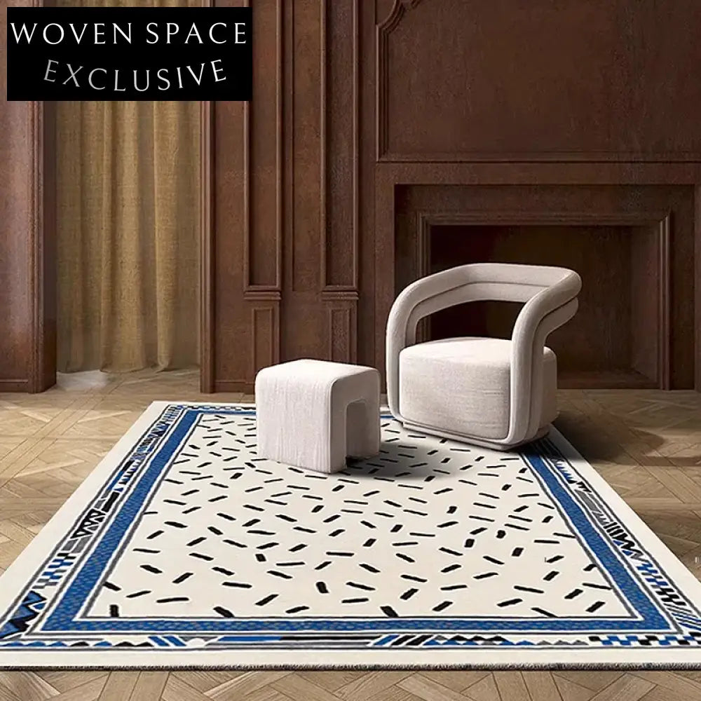 Modern Abstract Polyester Area Rug for Living Room, Stain-Resistant & Easy Clean Carpet