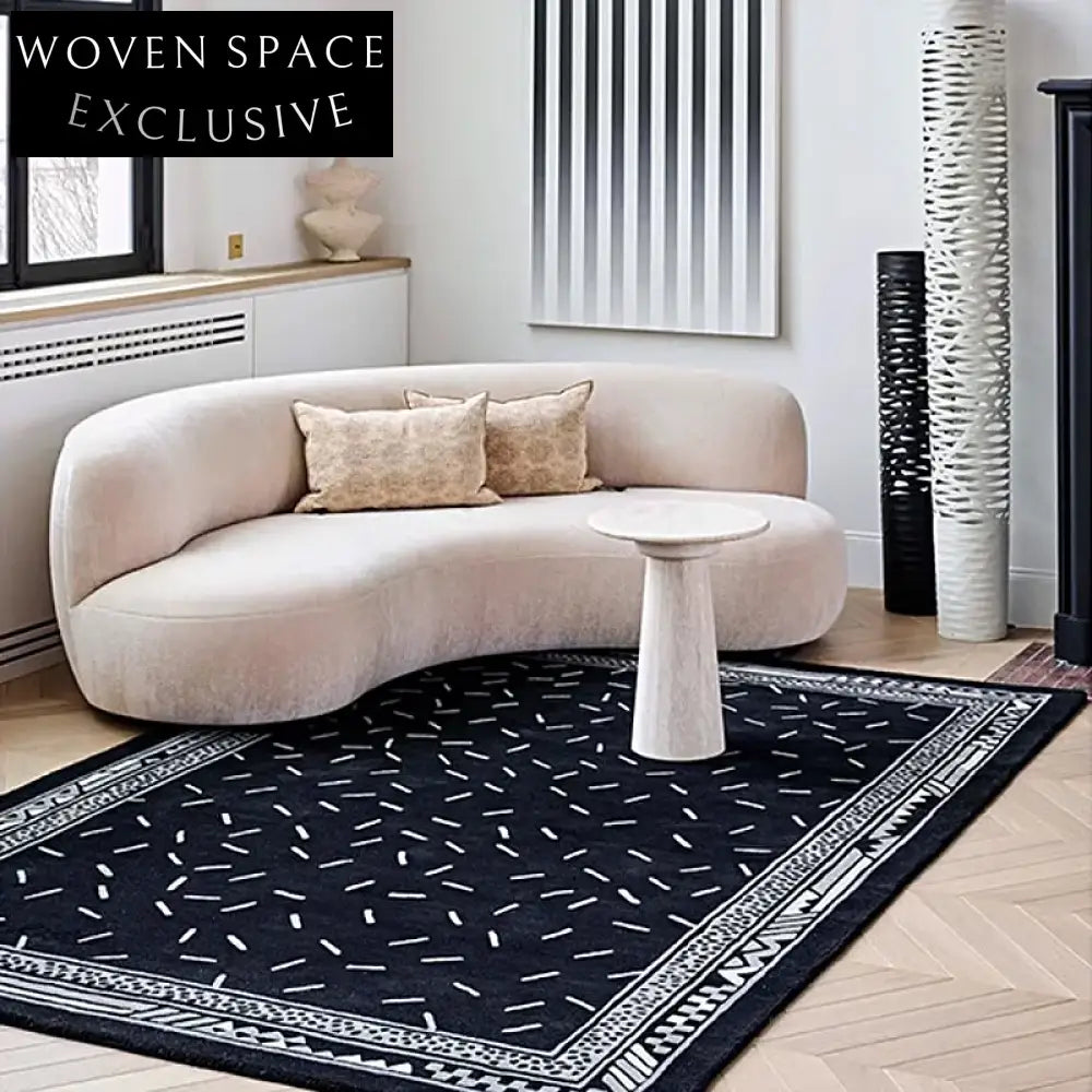 Modern Abstract Polyester Area Rug for Living Room, Stain-Resistant & Easy Clean Carpet