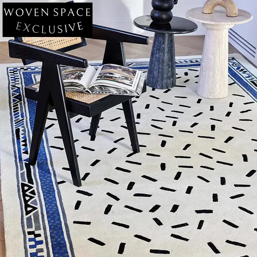 Modern Abstract Polyester Area Rug for Living Room, Stain-Resistant & Easy Clean Carpet