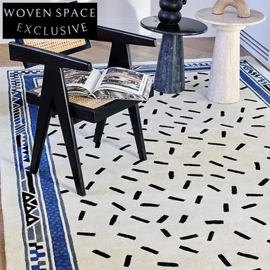 Modern Abstract Polyester Area Rug for Living Room, Stain-Resistant & Easy Clean Carpet